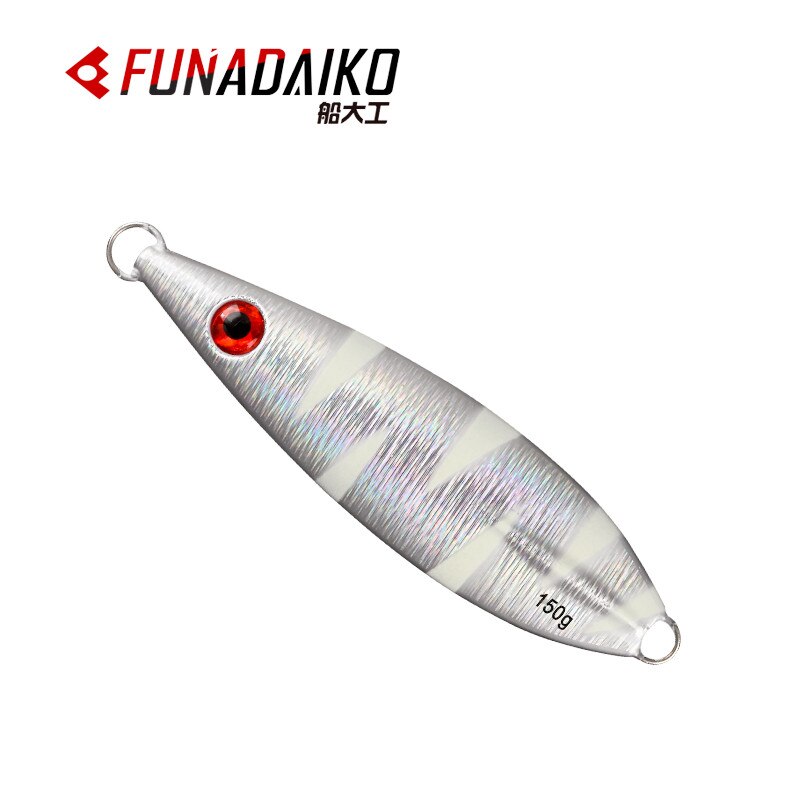 Funadaiko bly jig metal jig 150g 200g 300g 400g kunstige agn fiskeri lokke langsom jig jigning lokke langsom metal jig fiske jig: Sølv zebra / 150g