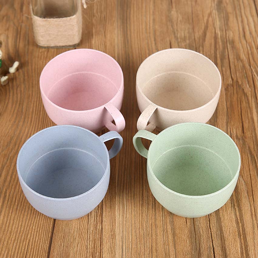 Tasse créative en paille de blé 250ml, 2 pièces, tasse à café, lait, petit déjeuner, joli, idée de pour les bébés et les enfants