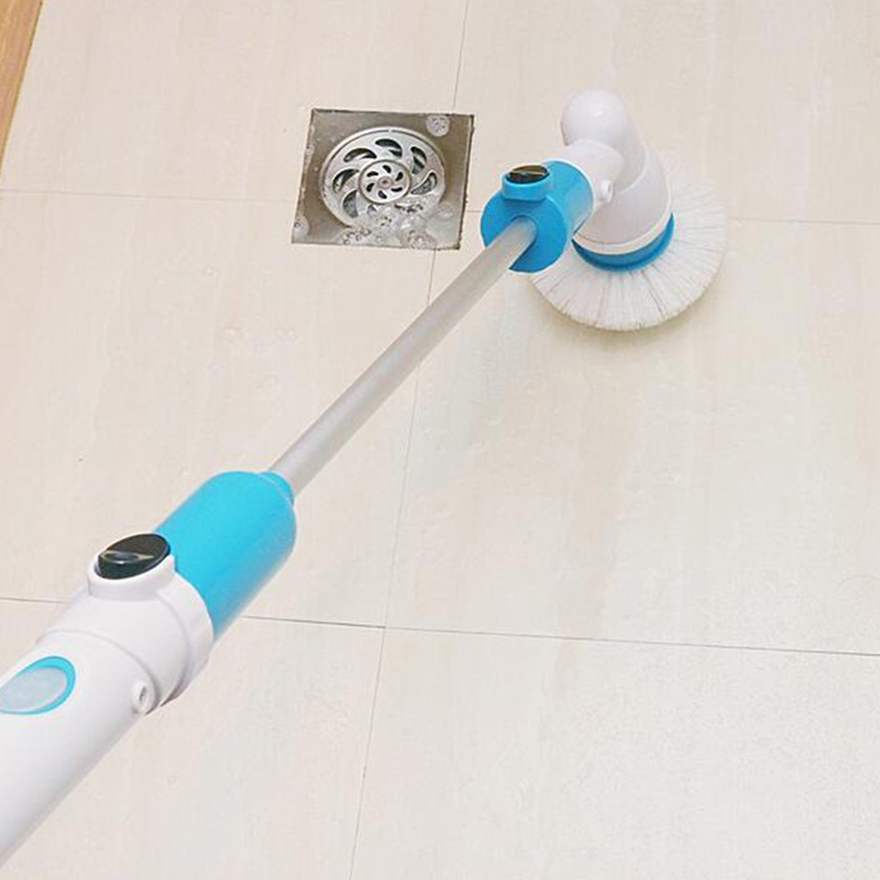 Elektrische Turbo Scrub Borstel Draadloze Opladen Verstelbare Lange Handvat Cleaner Scrubber Badkamer Keuken Cleaning Tools