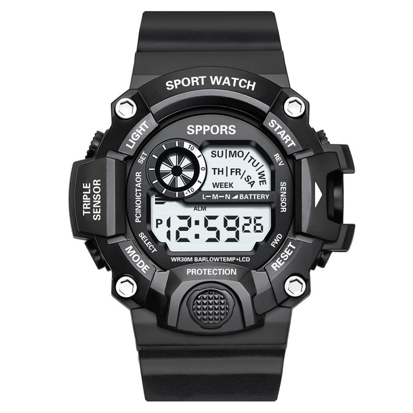 Waterproof Watch For Men Alarm Clock Hourly Reminder Luminous Date Display Montre Homme Dial Leisure Wristwatch Ladies Girls#3: B