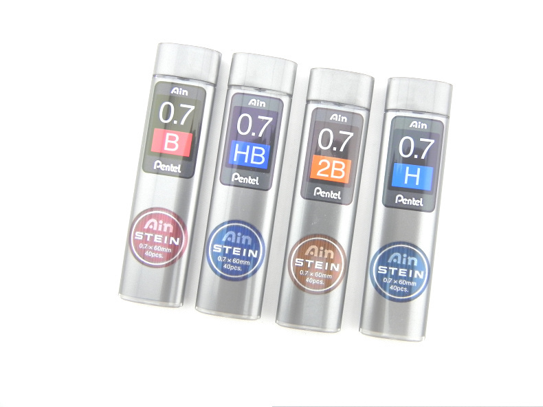 Pentel C277 Vulpotlood Refill Leads Potlood Kern Vervanging Ain Core Vervanging Stein 0.7 Mm Japan H, Hb, b, 2B: 4tubes Each 1tube