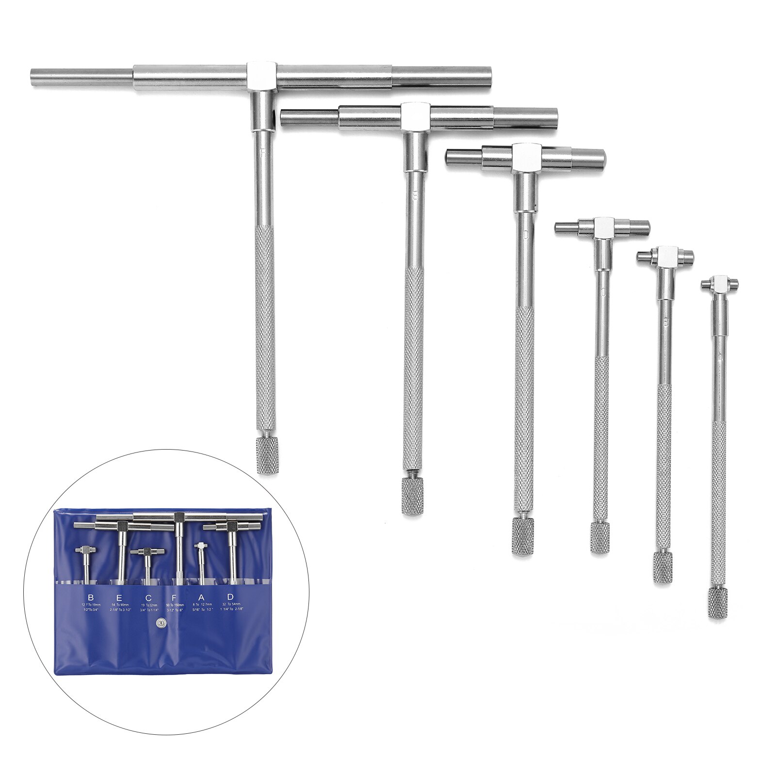 6 PCS / SET Measuring Tool Telescoping Gauges Internal Gauge Telescoping Hole Gauge for Quick Inside Measurements of Holes