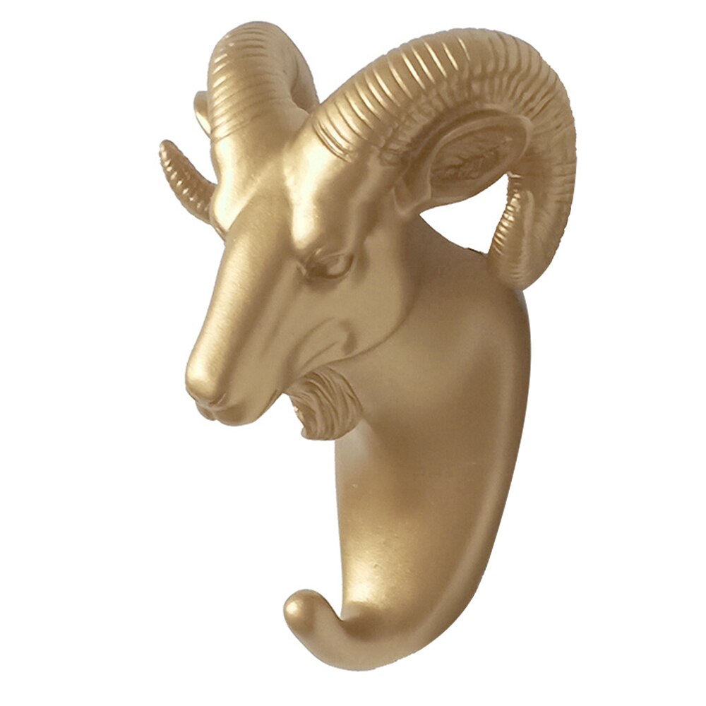 Perchero de pared con cabeza de ciervo, Perchero de ropa autoadhesivo sin marcar para animales, Perchero de exhibición para decoración del hogar, colgador de llaves de almacenamiento para pared: G298537