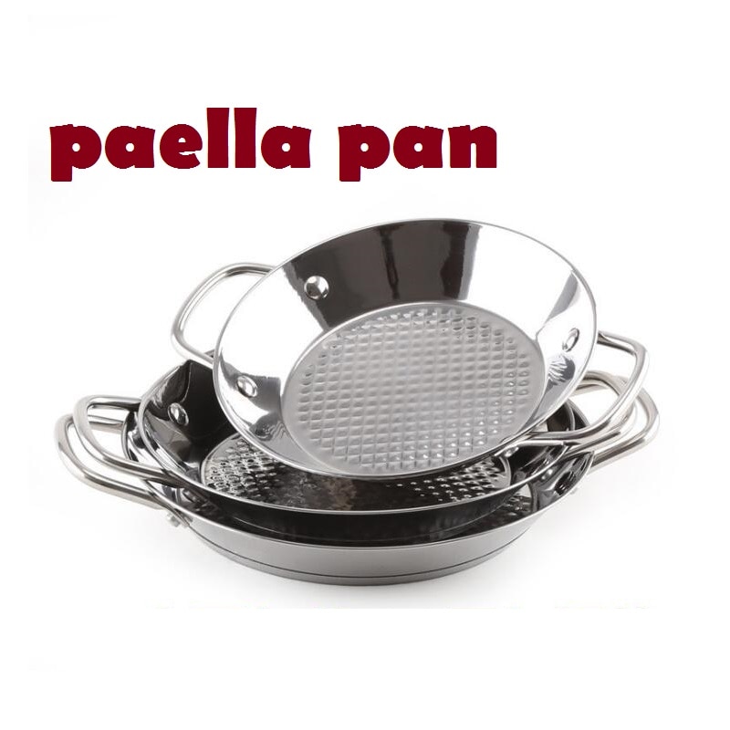 Hoge goede rvs pan Spaans zeevruchten rijstkoker paella pan kochtopf