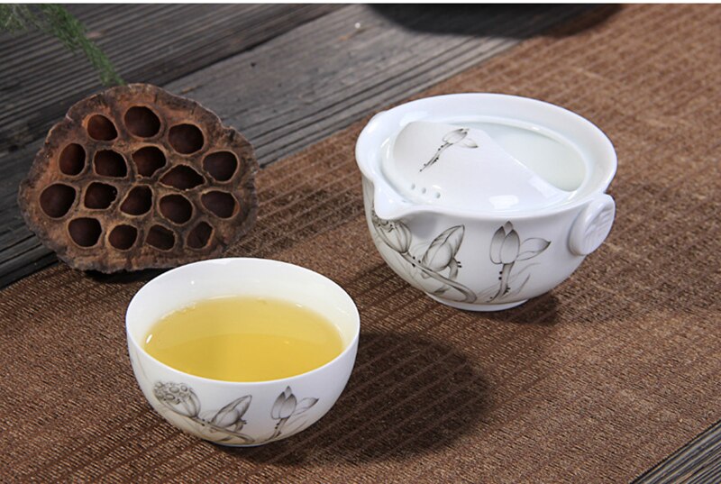 gaiwan Tea set,Ceramics Tea set Include 1 Pot 1 Cup,Beautiful and easy teapot kettle,kung fu teaset