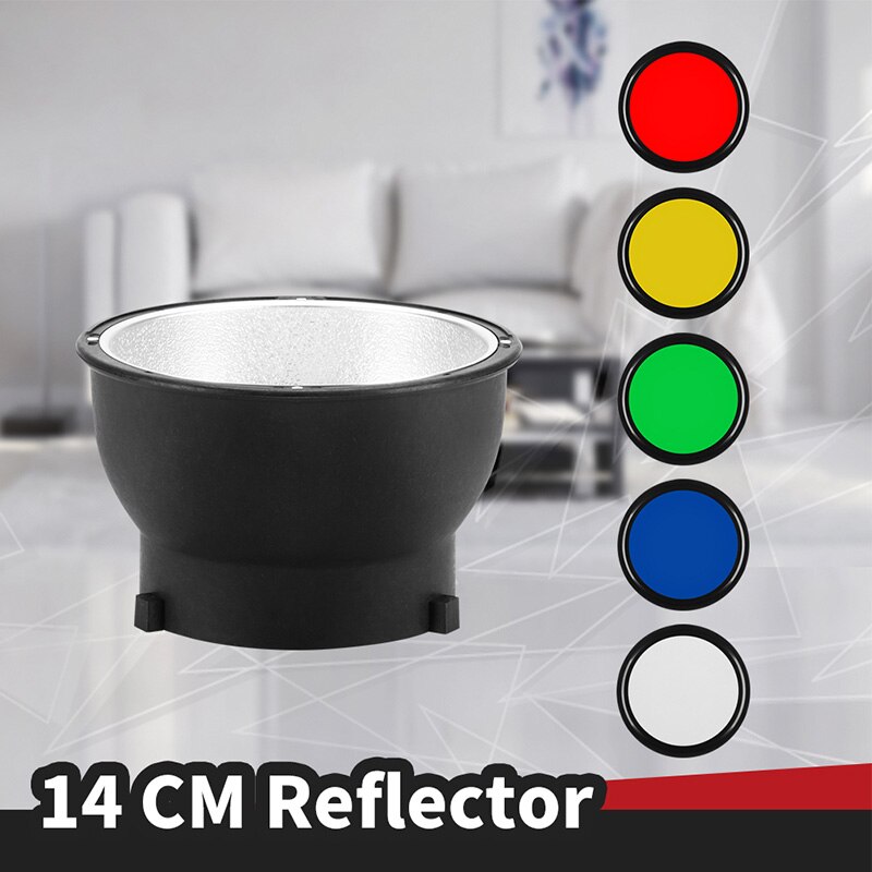 JINBEI – réflecteur de prise de vue Flash en Studio en extérieur, 14CM, Speedlite, réfléchissant la lumière, ombre avec 5 pièces, Film couleur, équipement de photographie