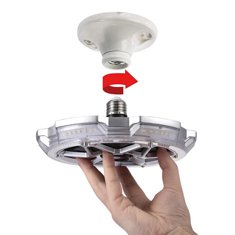 Multi- Point Illumination,120W Garage Ceiling Light Round 5 Head Lighting