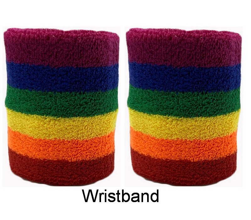 Mannen Vrouwen Sport Polsbandjes Voor Tennis Yoga Hoofdband Volleybal Pols Brace Guard Basketbal Fitness Handdoek Zweetband Head Band: 2 pcs wristbands 08