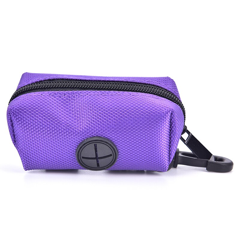 Pet Puppy Cat Pick Up Poop Bag Dispenser Portable Dog Poop Waste Bag Holder Outdoor Pets Supplies Garbage Bags Organizer: Purple