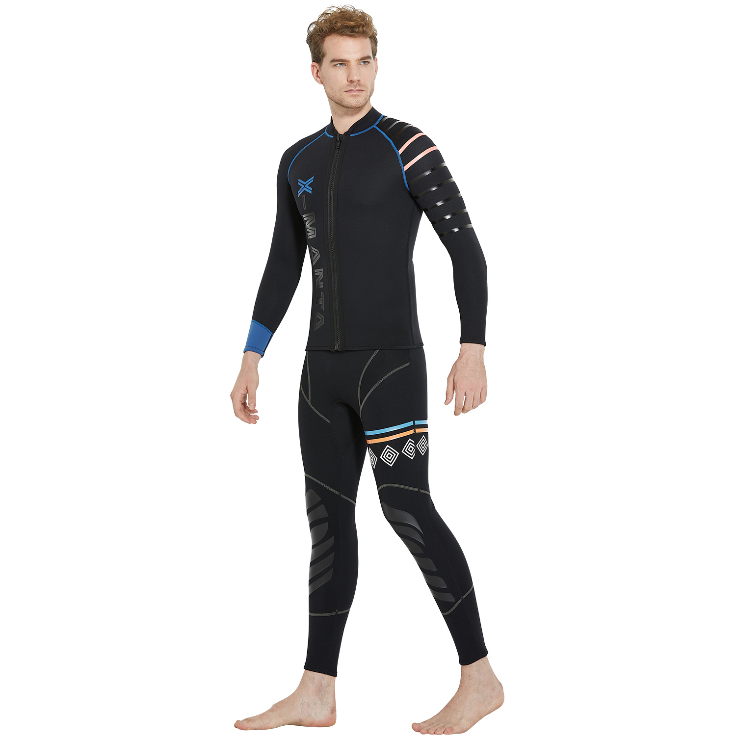 Dive &amp; Sail Mannen 3Mm Duiken Wetsuit Jassen Broek Lange Mouwen Duikpak Scuba Jump Surfen Snorkelen Wetsuits