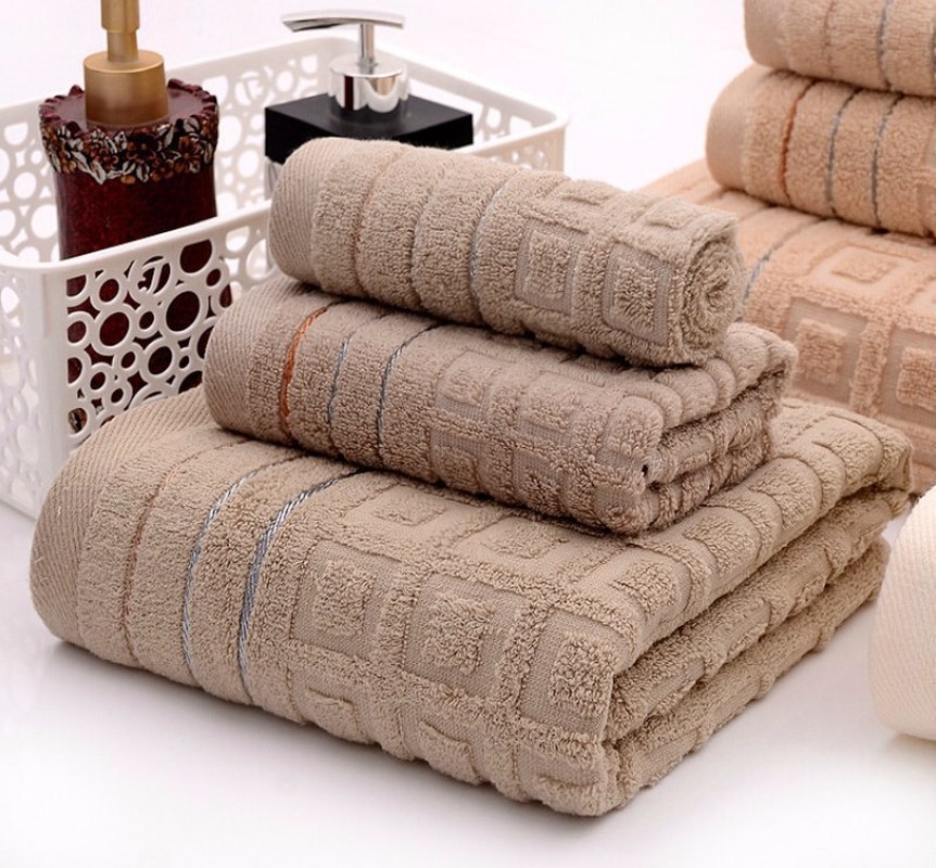 3 Stks/set 70*140 Cm Handdoeken 100% Katoen Super Zachte Badhanddoeken Voor Volwassenen Sterke Absorberende Strand Handdoeken