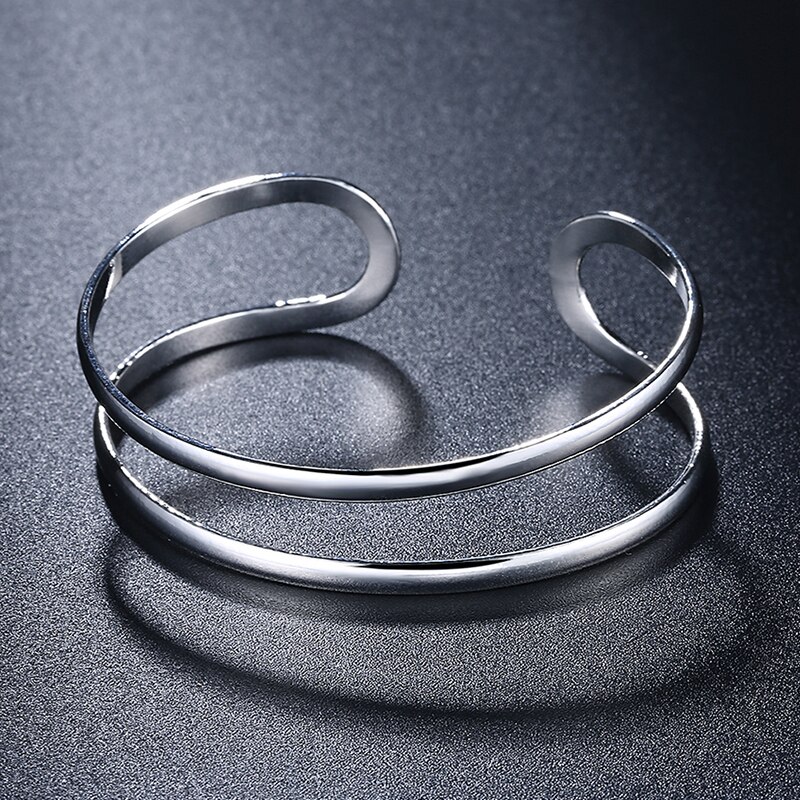 925 Silver Jewelry Sets Open Bracelet&Bangle Ring For Women Wedding Jewelry Set