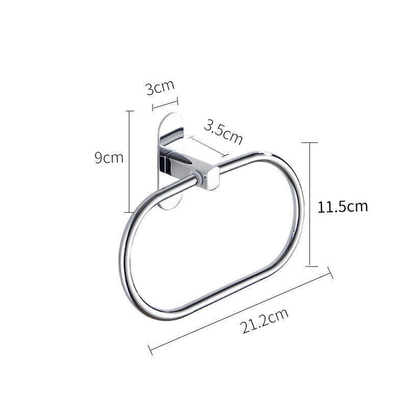 European Oval Towel Ring Self Adhesive Wall-mounted Kitchen Bathroom 304 Stainless Steel Hand Rag Towel Rails Holder Hardware