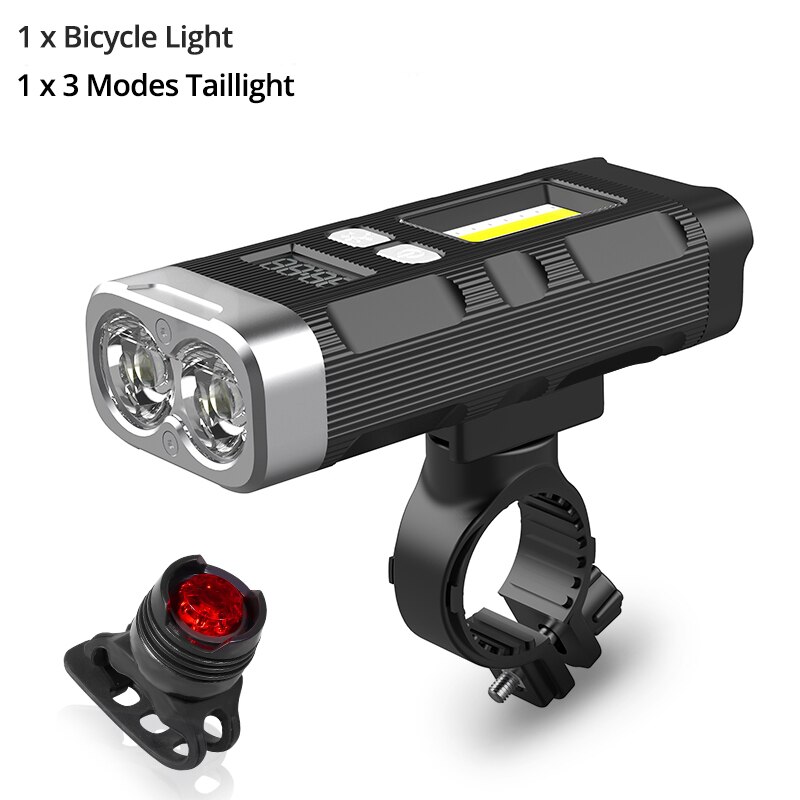 5000LM Fahrrad Licht 2x L2 LED Fahrrad Licht USB Aufladbare 5200mAh Batterie Radfahren Magnet Taschenlampe Mit Led-bildschirm lampe: YELLOW