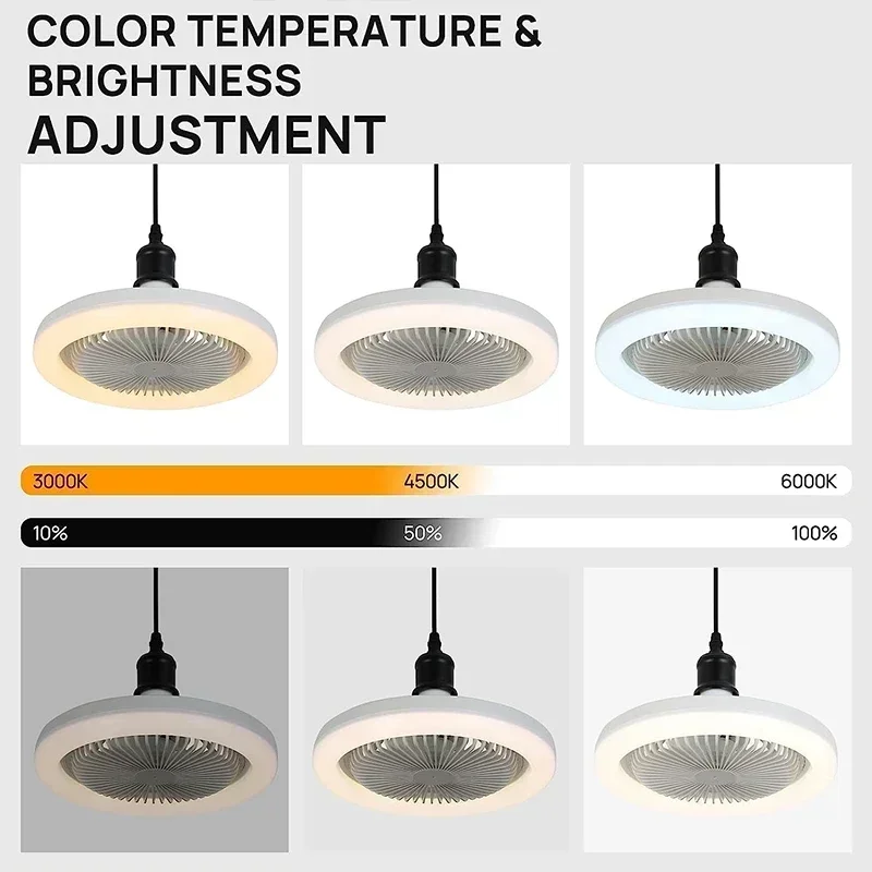 Deckenventilatorleuchte mit Fernbedienung, 2-in-1, multifunktional, modern, verstellbar, elektrisch, E27-Deckenventilator mit Licht für Zuhause