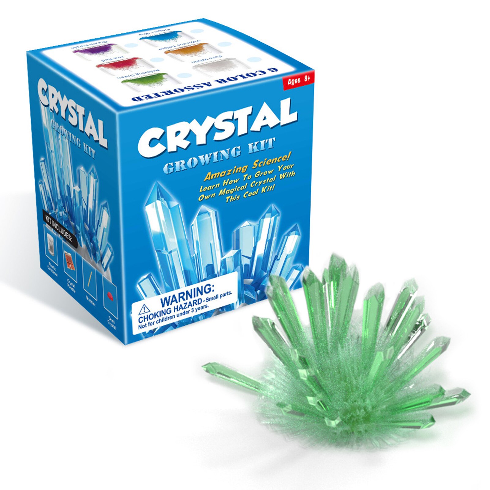 Crystal Growing Kit STEAM Chemical Science Experiment Educational Craft DIY Projects Kits Lab Experiment: Green  
