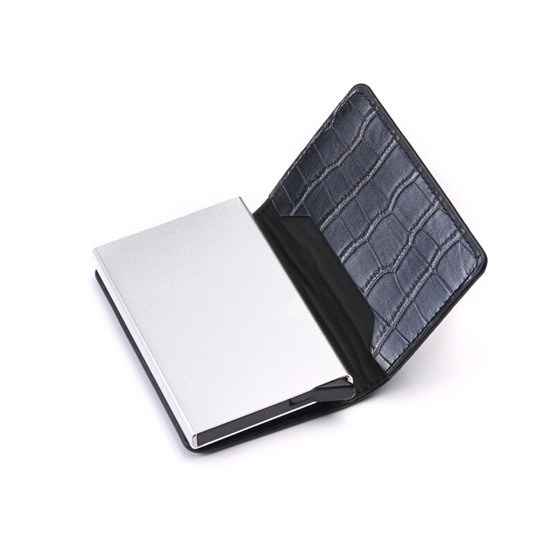 Man Vrouwen Smart Wallet Visitekaarthouder Hasp Rfid Portemonnee Aluminium Metal Credit Business Mini Card Wallet