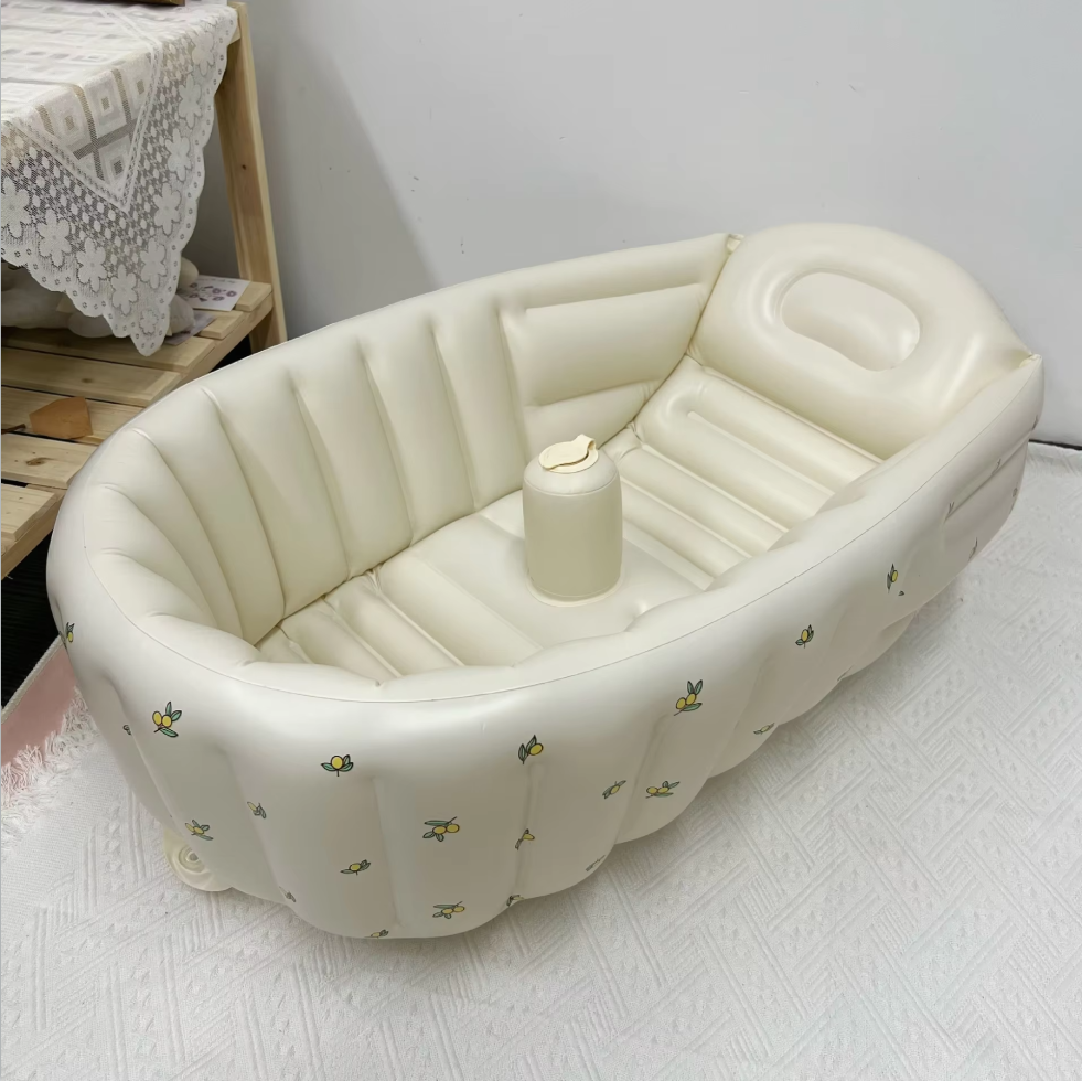 aufblasbare Babybadewanne, tragbarer Pool für Kinder, Heimbad, aufblasbare PVC-Babybadewanne: Grau