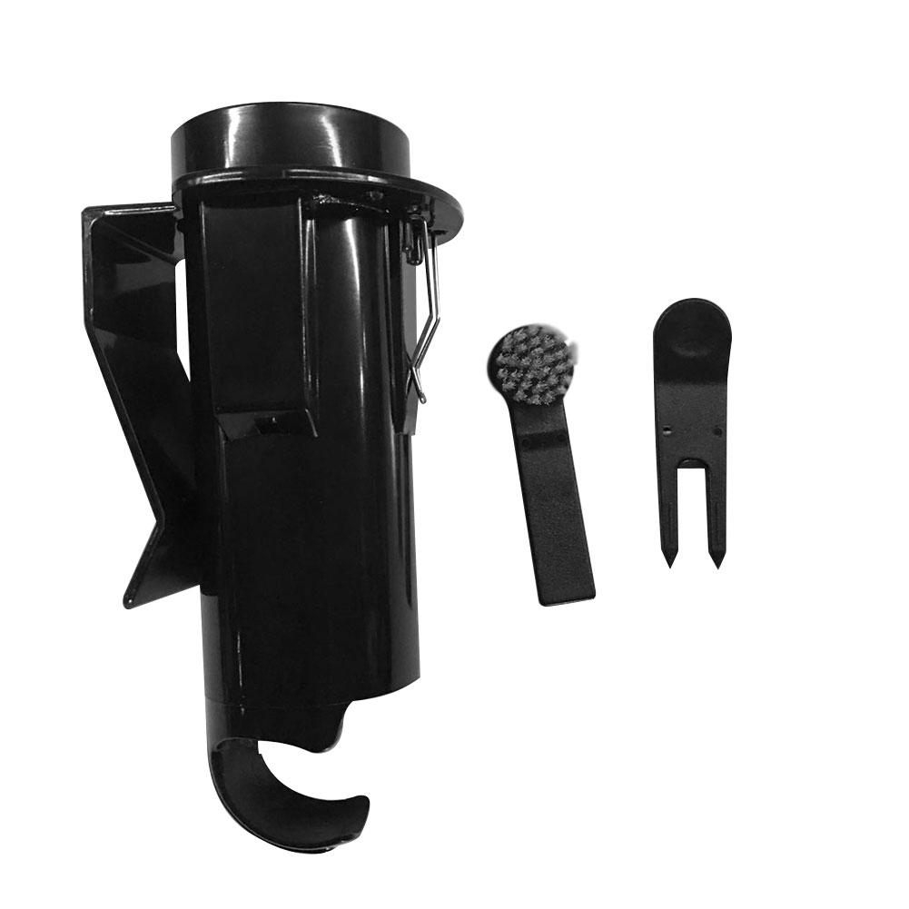 Golf Ball Tee Holder Golf Pro Clip Caddy with Nylon Brush Divot Tool Portable Storage box Golf Cleaning tools with brush