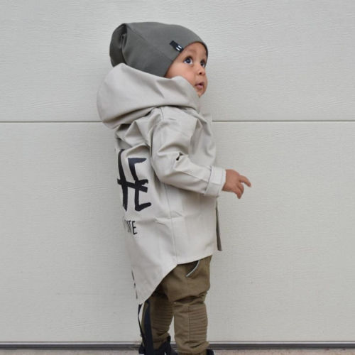 Kids Baby Autumn Winter Warm Cotton Jacket Solid Coat Letter Back Kids Boy Girl Outerwear 0-24M