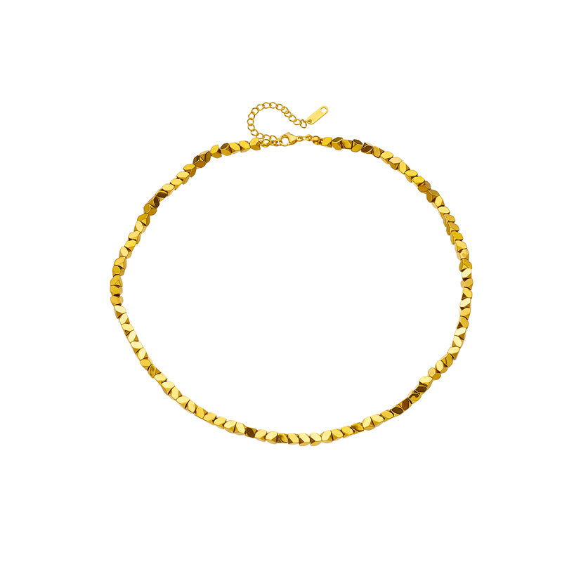 DIEYURO-collar superpuesto geométrico de acero inoxidable 316L para mujer y niña, cadena Retro Simple, de , joyería