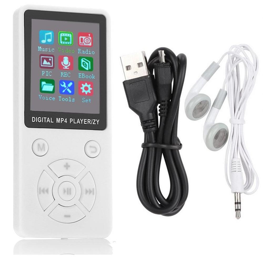 T1 Wireless Lightweight MP3 MP4 Music Player With Screen Ultra-thin Portable Mini Player Adjustable Mode Button Type: white