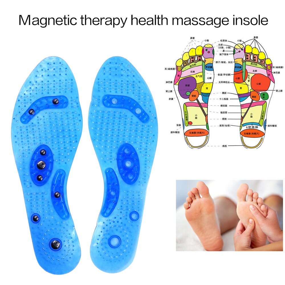 2pcs Foot Massage Shoe Gel Insoles Feet Magnetic Therapy Health Care Comfort Pads Foot Care Relaxation For man women