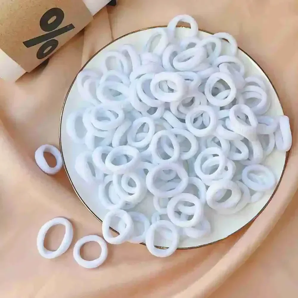 50/100/300 Uds Mini bandas elásticas coloridas para el cabello para niñas accesorios para el cabello diadema de nailon soporte para cola de caballo para niños adorno Scrunchie: S / GINGER