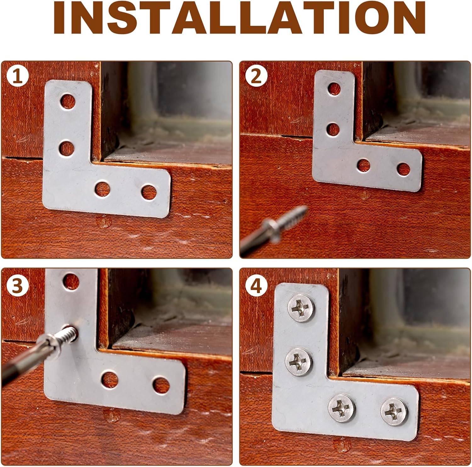 L-vormige platte beugel, metalen platte hoekbeugel, rechthoekige hoekverbinding, reparatieplaat voor houten meubelframes, bevestiging en verbindingsstukken