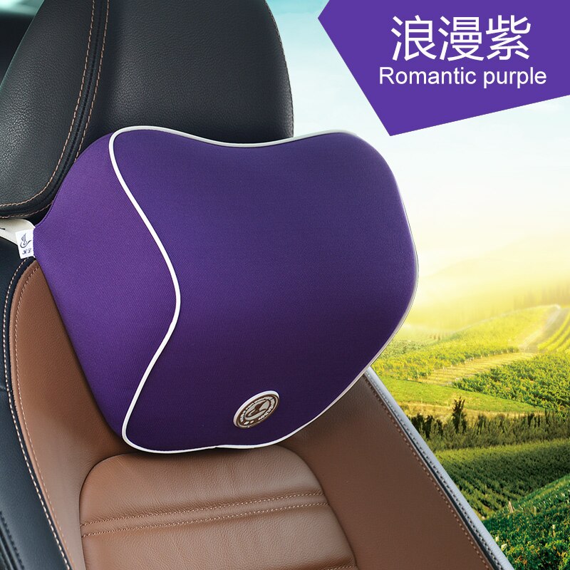 Bilpute nakkestøtte nakkepute minne bomull sortere passform kropp ryggrad kurve ortopedisk pute sete polyester: Lilla