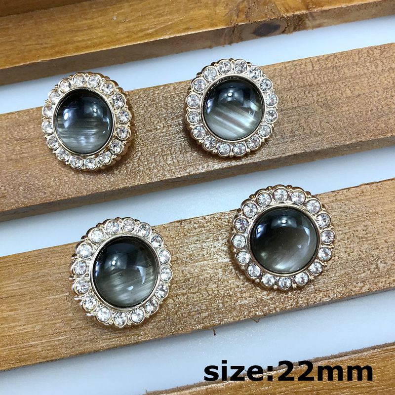 Hl 5 stk 20mm-25mm overtrækstrøje perle rhinestone plating knapper skaft gør-det-selv beklædning sytilbehør: Stil 04