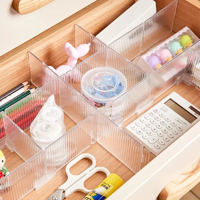 Séparateur d'organisateur de tiroir en plastique, séparateur de rangement de tiroir réglable DIY, séparateur pour chaussettes, sous-vêtements et papeterie scolaire