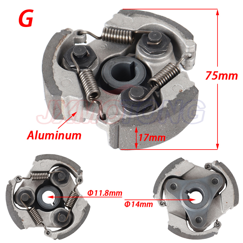 2 tiempos 47cc 49cc aluminio o hierro Minimoto embrague centrífugo aleación Mini Moto Dirt Bike Atv Quad 2 resorte de zapata 3 resorte de zapata: orange