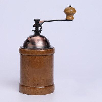 Klassisk træ manuel kaffekværn hånd rustfrit stål retro kaffe krydderi mini burr mølle med høj keramisk millston: B