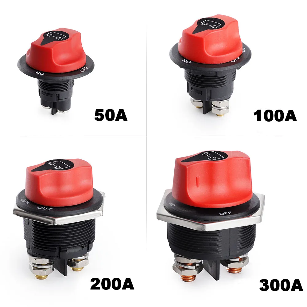 Car Switches Relays 50A 100A 200A 300A 12V Car Battery Disconnect Switchs Cut Off Isolator Switch For RV Motorcycle Truck