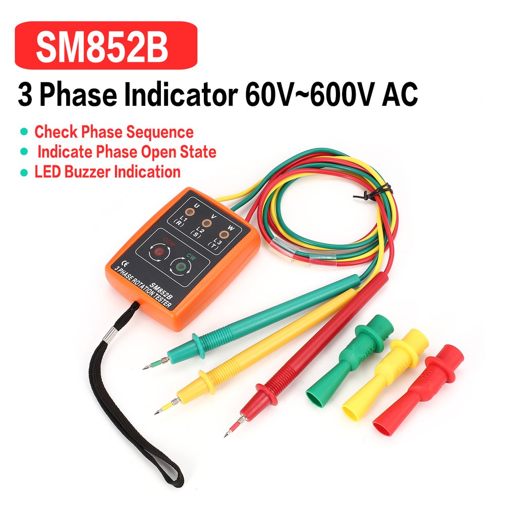 Eosnow SM852B Misuratore di sequenza di fase CA 3 Tester di rotazione