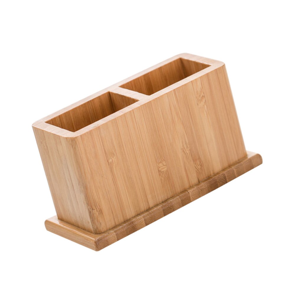 Organisateur Couverts En Bambou - Porte-baguettes, Cuillères, 2 Compartiments, Trous De Drainage