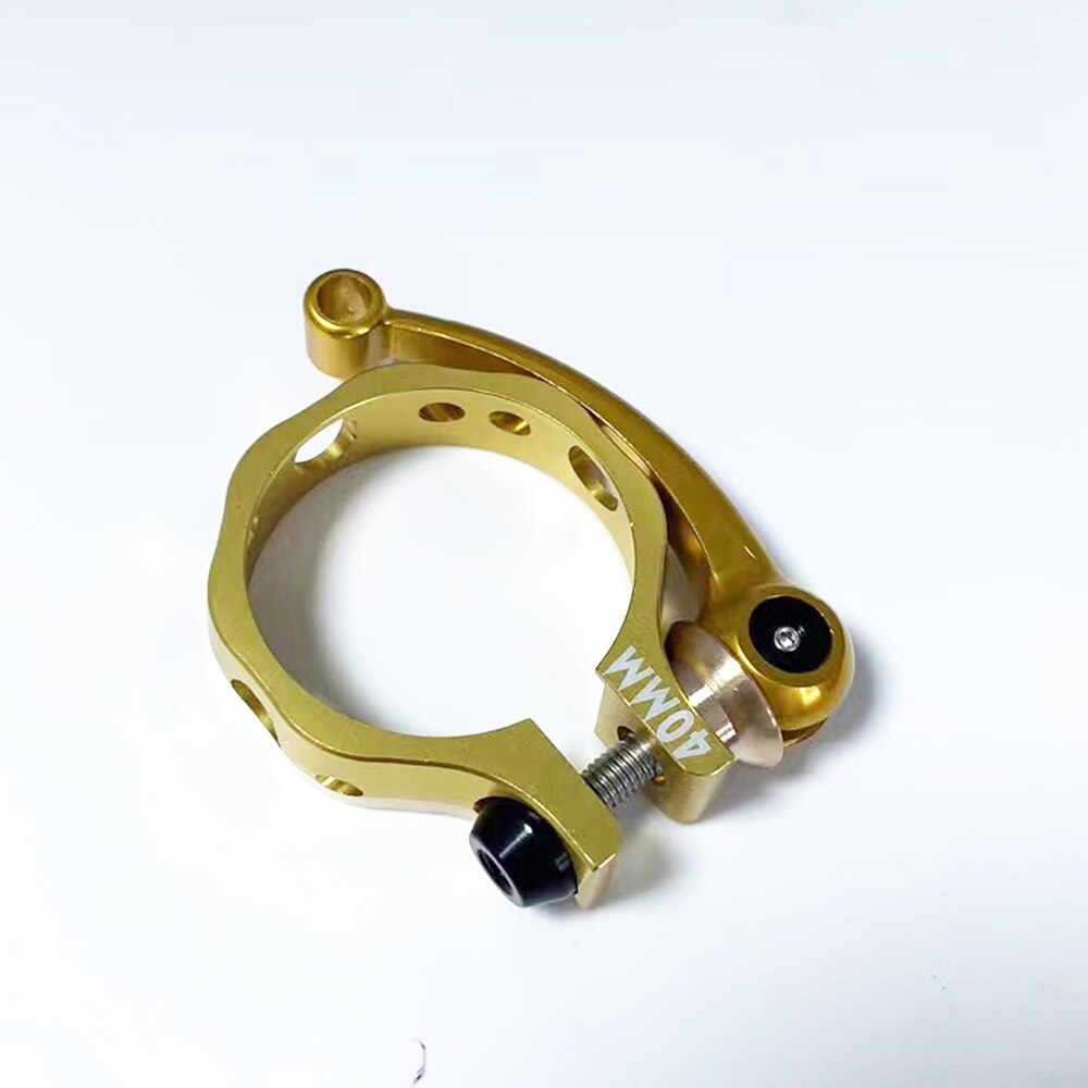 Bicycle Seat Tube Clamp Full CNC Seat Tube Clamp 33.9MM Seat Tube Clamp Genuine Quick Release Folding Seat Tube Clamp: Gold-40mm
