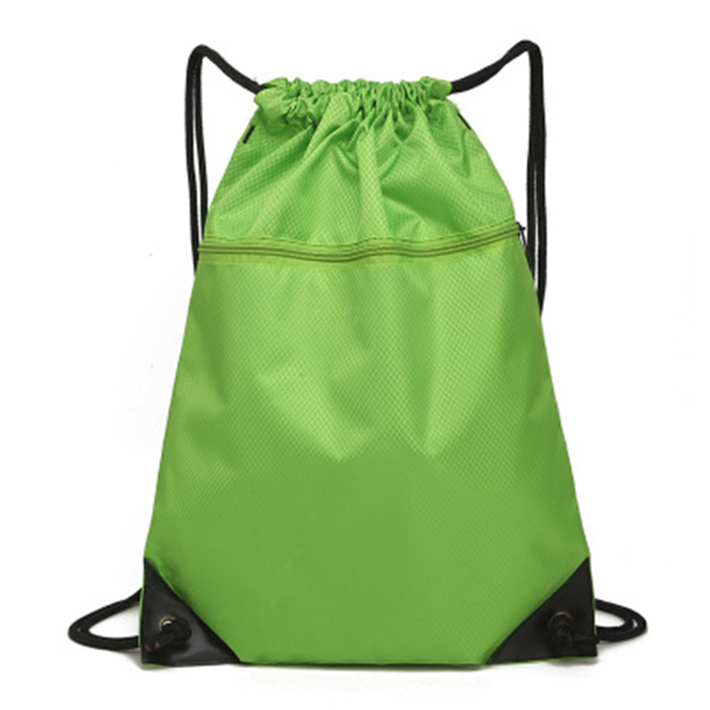 Unisex Drawstring Bag Simple Sports Backpack For Men Women Fitness Training Travel Lightweight Backpack Bag: Green