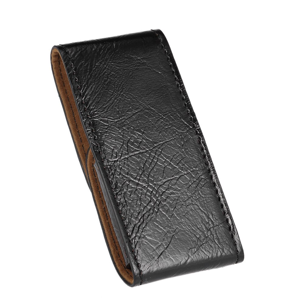 Bolsa de máquina de afeitar de cuero PU, mango recto y largo, estuche de afeitar de seguridad con mango largo, soporte de cuchilla de afeitar de doble filo, tienda de cuchillas de afeitar