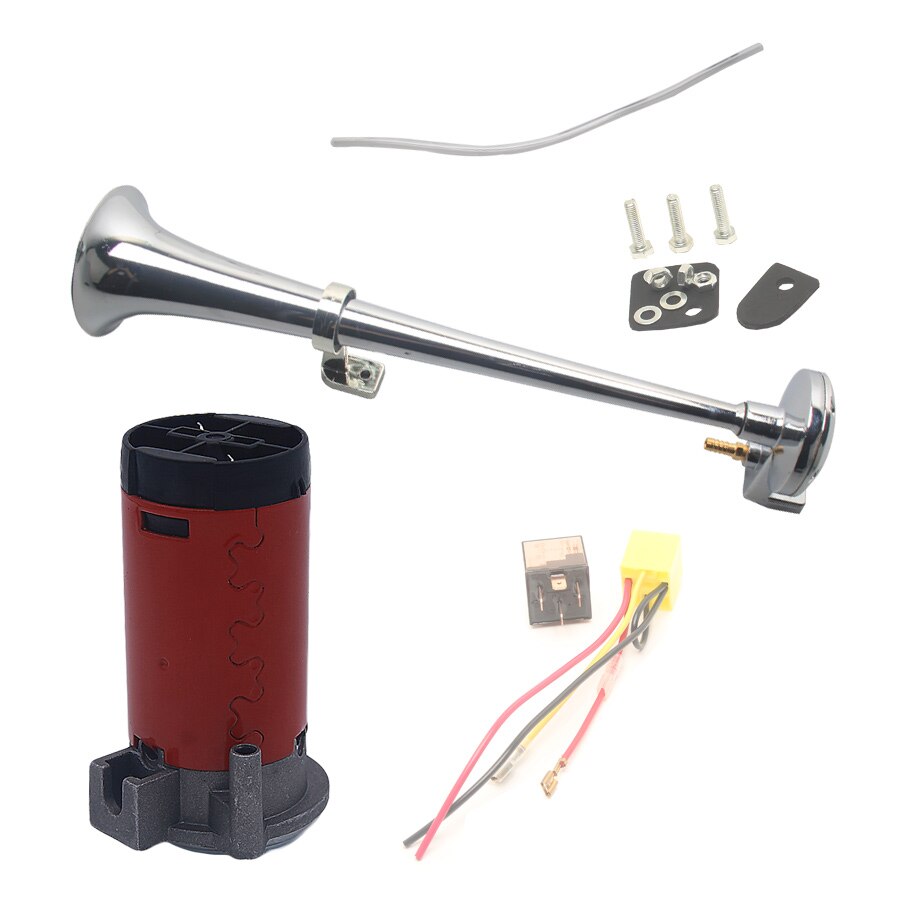 Universel 12V 24V 100A 150DB Air klaxon compresseur Super fort voiture klaxon pompe haut-parleurs Chrome pour camions Automobiles bateau train: 12v / WHITE
