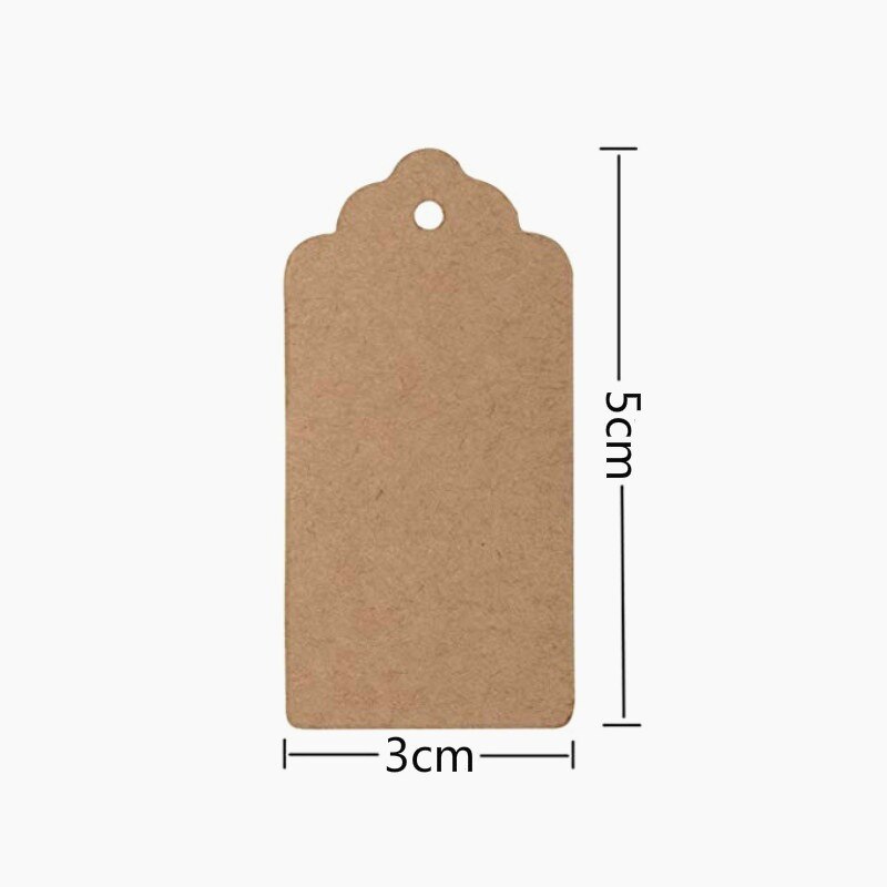 100 Uds Kraft de papel hecho a mano etiqueta con amor para DIY caja de etiqueta Magdalena de caramelo etiquetas de agradecimiento/hecho a mano favores de de nombre etiqueta: Brown