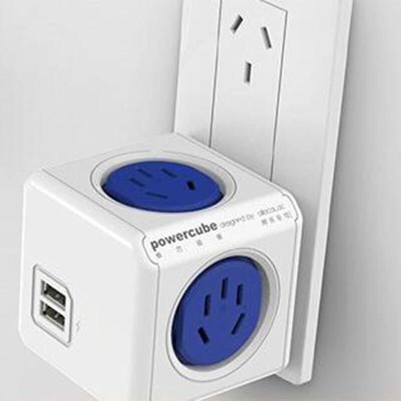 Power Cube Socket USB Ports Adapter Switched Socket Expandable Multifunction Australian standard blue butterfly control expanded: Default Title