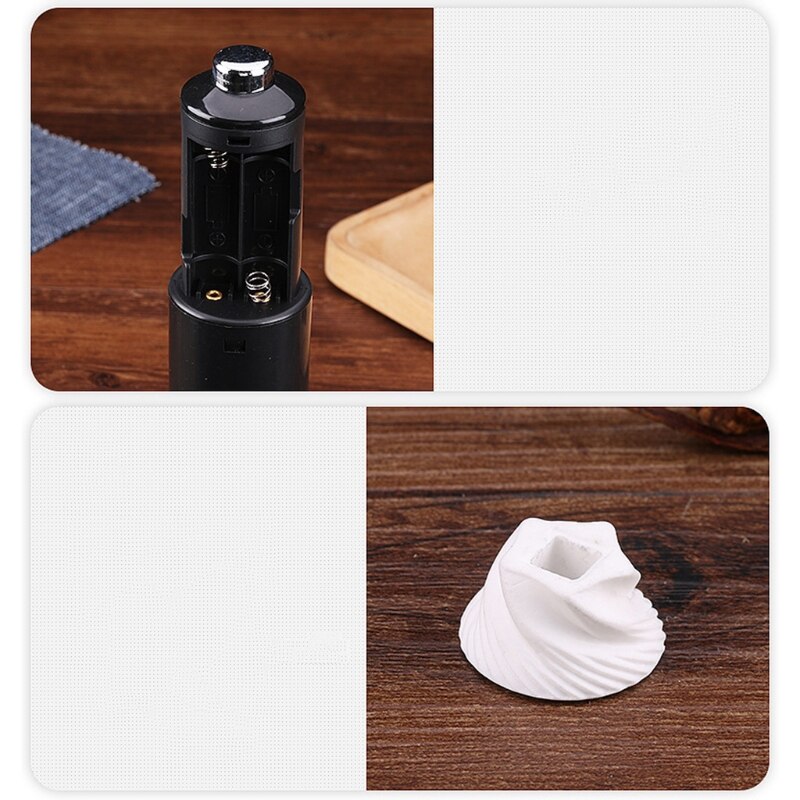 J2FB Elektrische Pfeffermühle Salz Gewürz Kräuter Behälter mit Led-leuchten Mühle Einstellbar Grobheit Home Küche Kochen BBQ