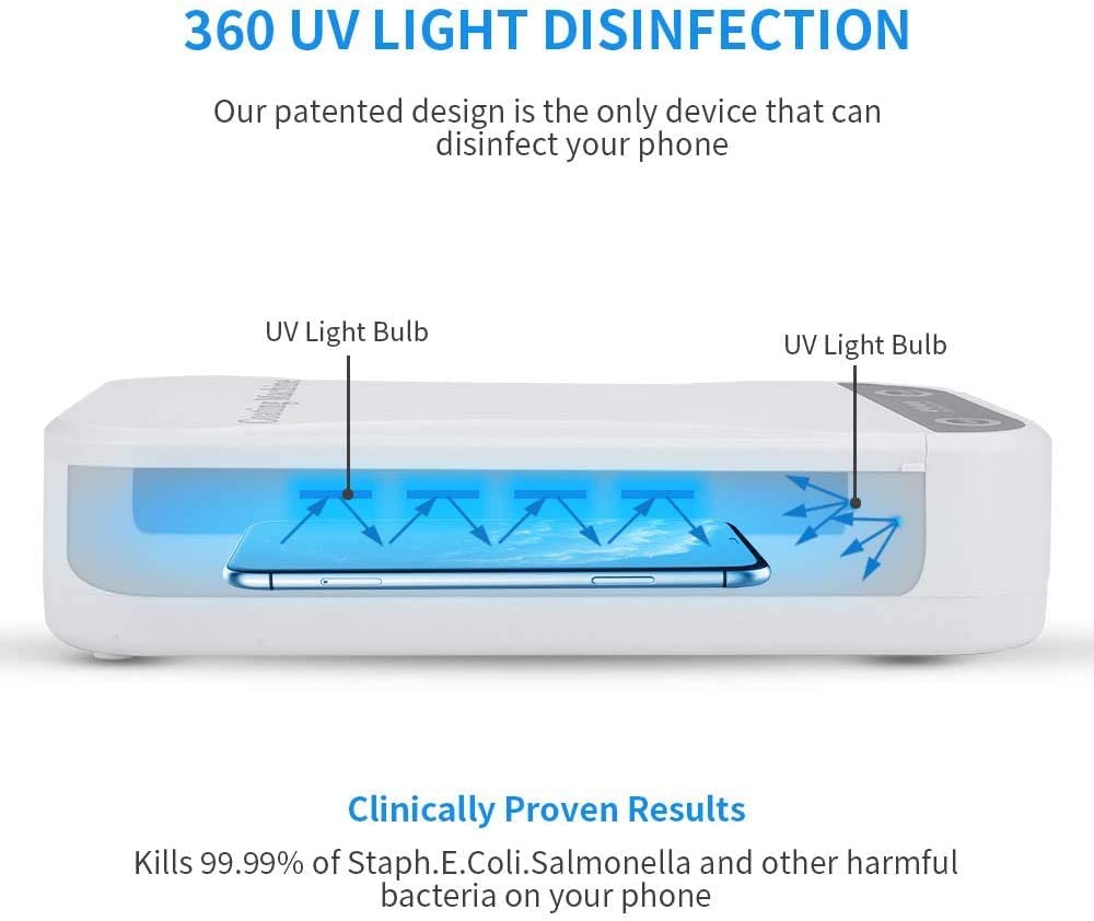 Smarttelefon uv lys desinfiseringsmiddel mobiltelefon sterilisatorboks rengjøringsmiddel aromaterapi funksjon desinfeksjonsmiddel til alle iphone android mobiler
