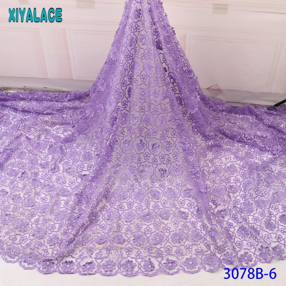 Franse Mesh Kant Stof Afrikaanse Kant Stof Nigeriaanse Veters Stoffen met Pailletten voor Jurken KS3078B
