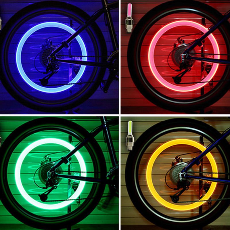 2 uds., ruedas de bicicleta, boquilla con luces de Gas, luces principales, varillas coloridos fluorescentes, bicicletas de luces de montaña