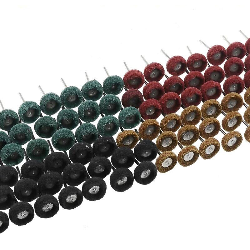 40/80pcs Mini Brush Scouring Pad Abrasive Wheel Nylon Fiber Grinding Sanding Head Buffing Polishing Wheel 1"25mm Set For Dremel