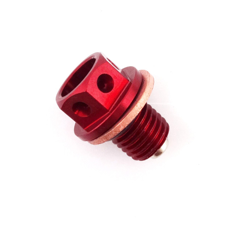 Red Oil Magnetic Drain Bolt Plug For Chinese Engine Lifan YX Zongshen Loncin Pit Dirt Bike 50cc 90cc 110 125cc 140cc 150cc 160cc