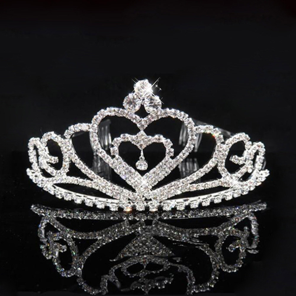 AINAMEISI Bridal Tiaras and Crowns Tassel Rhinestone Big Pageant Crown Women Wedding Headbands Hair Jewelry: 8